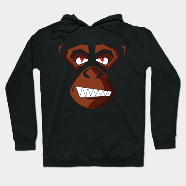 angry monkey Hoodie by medo art 1